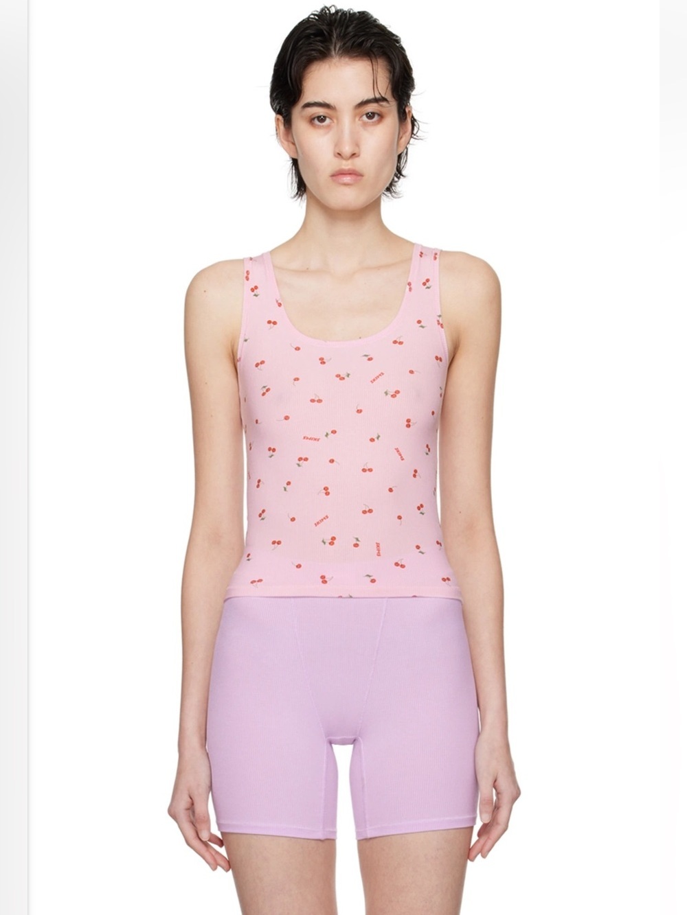 SKIMS Pink Cherry Print Tank Top